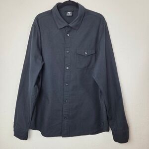 Nike SB Shirt Mens XL Black Button Up Long Sleeve Skateboarding Flannel Twill